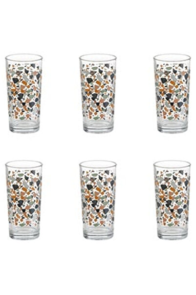 OEM Set of 6 Transparent Glass Glasses "Mosaic"" 250ml"