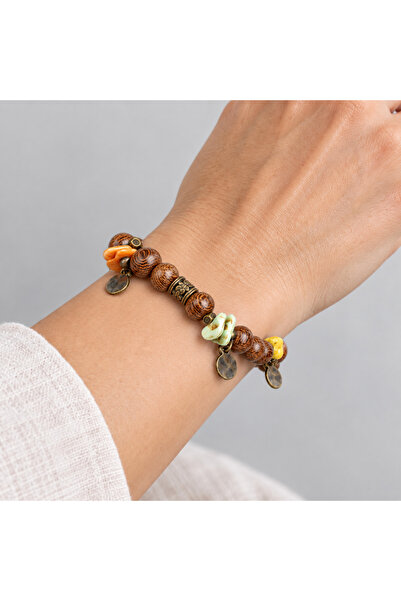 HER ŞEY NOTA www.herseynota.com Bohemian Women's Bracelet with Wooden Beads a...