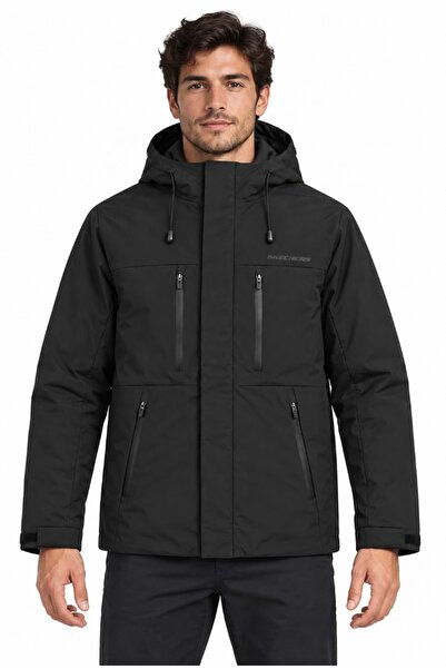 SKECHERS All Weather Urban Full Zip S2620105 M Technical Jacket Erkek Mont SİYAH