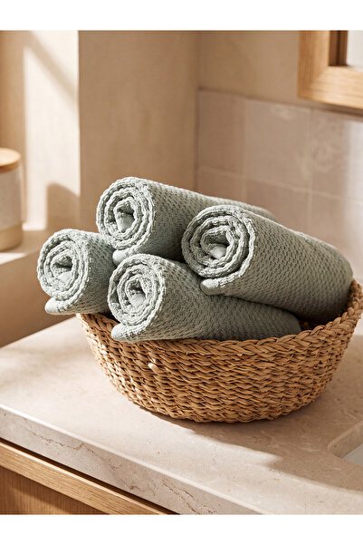 LC Waikiki Alita City Farkıyla Lcw Home Green Curly Straight 30X30 cm Hand Towel
