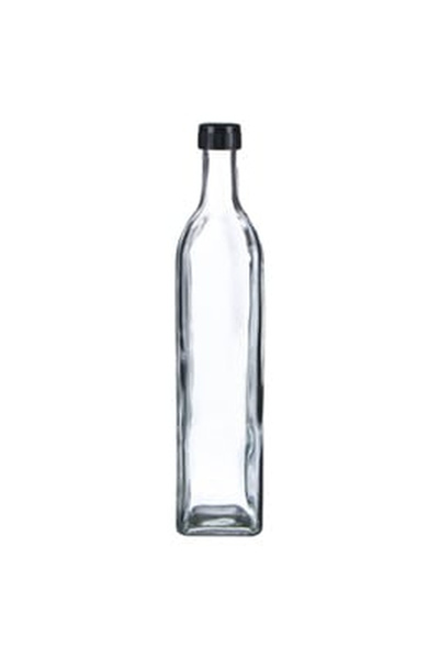 OEM Recipient din Sticla Transparenta cu Capac Negru pentru Ulei 500ml