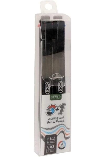 Roco 3-in-1 Assorted Colors 1 mm Ballpoint Multi-Function Ink Pen 2-Pieces Set