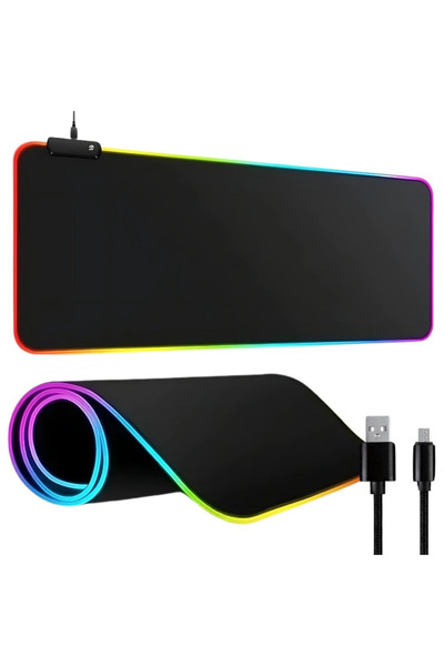 varioshop ® XXL Gaming Mouse Pad for Keyboard and Mouse, Multicolor LED, USB,...