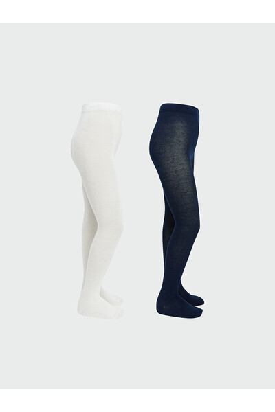 LC Waikiki Lcw Kids Navy Blue Plain Girls' Pantyhose with Nevavm Difference