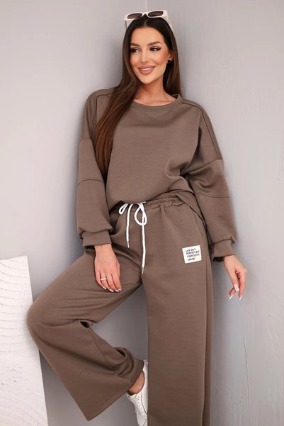 Kesi Set de damă: bluză de trening casual moale Fango și pantaloni largi