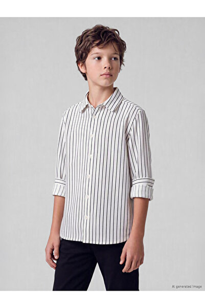 LC Waikiki Rmz Gi̇yi̇m Farkiyla Striped Boys' Shirt