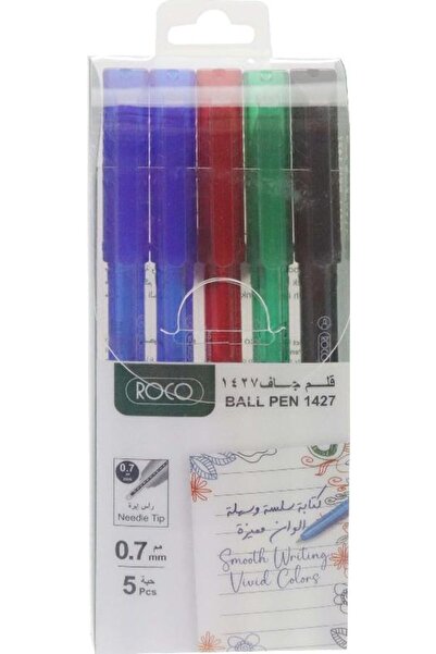 Roco 1427 0.7mm Smooth Writing Ballpoint 5-Piece Set, Assorted
