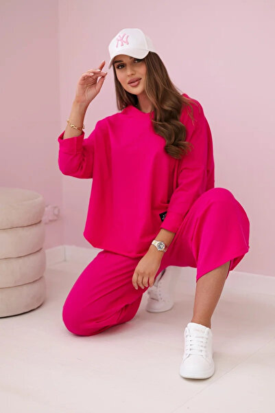 Kesi Set de hanorac și pantaloni lejeri din bumbac, fucsia, italian, pentru f...