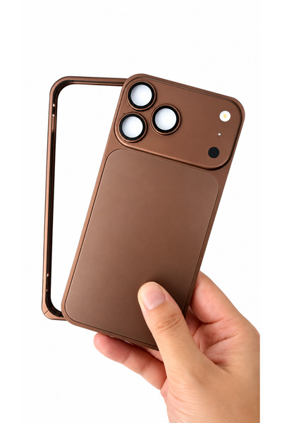 ucuzmi iPhone 16Pro Telefonu 18PRo Metal Dönüşüm Kit Seti Kılıf Çerçeve Korumalı Kapak Aslan3Pro Cam Şeffaf Kapak