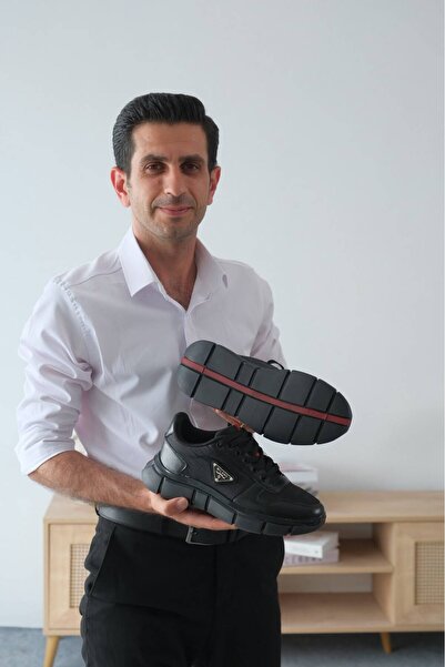 Kuback Akb-Milano Black Leather Black Gel Sole Lace-Up Casual Men's Shoes