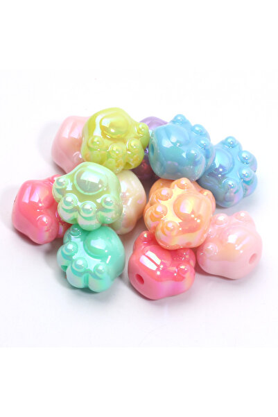 Choice C05858 16x19mm 10pcs 10Pcs AB Colored Acrylic Beads Mixed Large Cat Pa...
