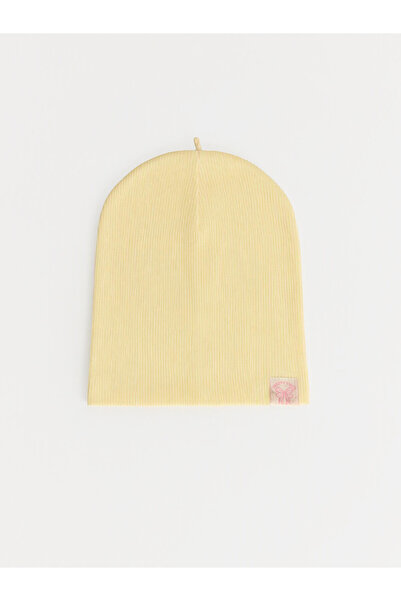 LC Waikiki Nevavm Yellow High Cotton Content Embroidered Girls' Beret with a ...