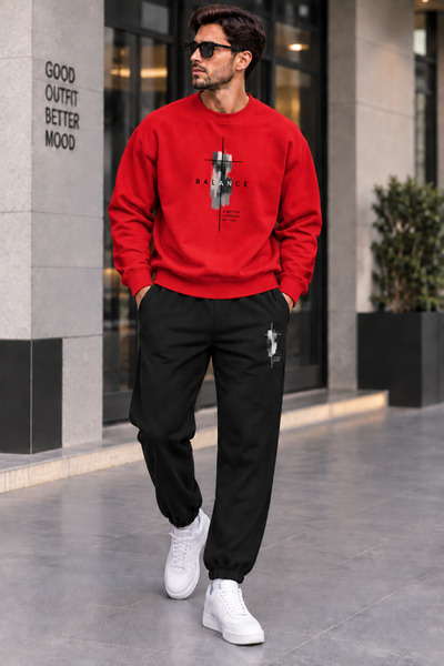 x-compass life Unisex Oversize Σετ Φούτερ και Παντελόνι Αθλητικής Φόρμας Καθη...