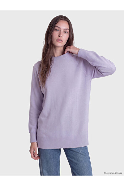 LC Waikiki Nevavm Lcw Modest Lilac Knitwear Plain Loose & Baggy Women's Tunic...