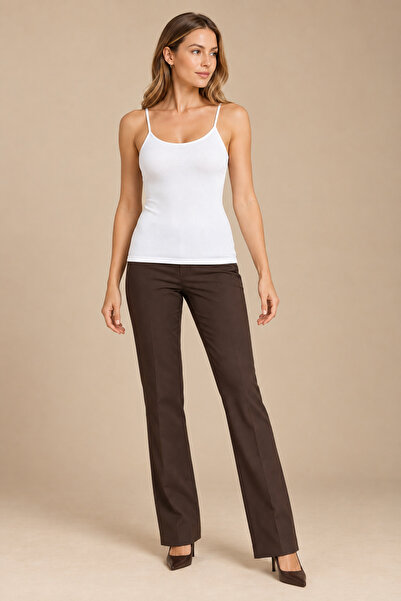 QKK Women's Cotton Thin Strap Ribbed Undershirt