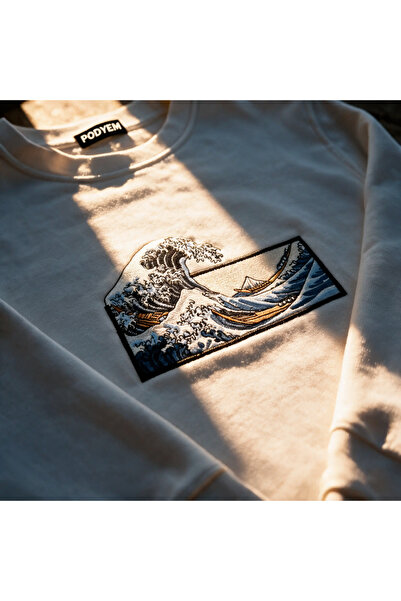 Podyem Wave Nakışlı Sweatshirt