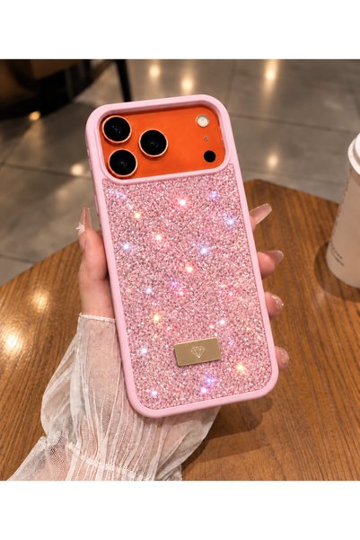atech gsm İphone 17 Pro Uyumlu Premium Taşlı Telefon Kılıfı