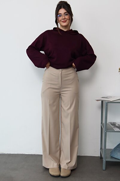 Moda Lippa Bej Poliviskon Palazzo Pantolon