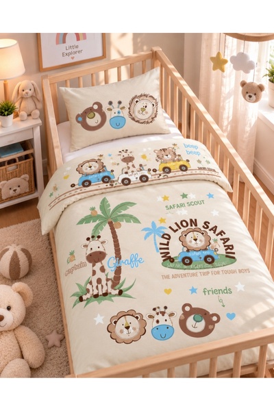 ZIY Collection Kids Series Hayvan Temalı Bebek Nevresim Seti 100x150 cm + Yas...