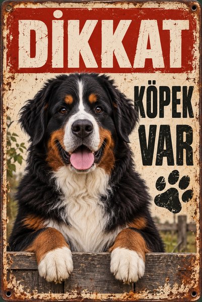 Lucena Bernese Mountain Dog Beware of Dog Retro Metal Wall Sign 20X30 cm