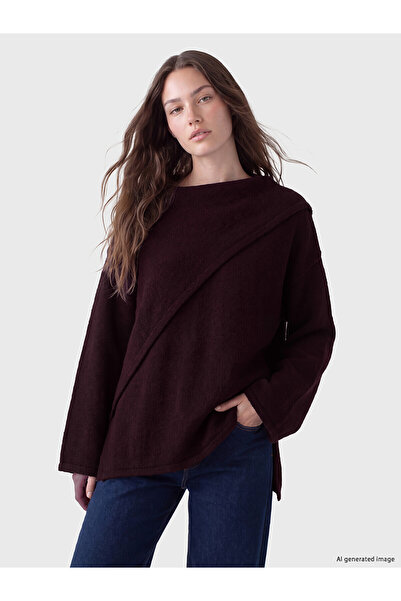 LC Waikiki Lcw Modest Purple Oval Neck Women's Knitwear Sweater with Nevavm D...