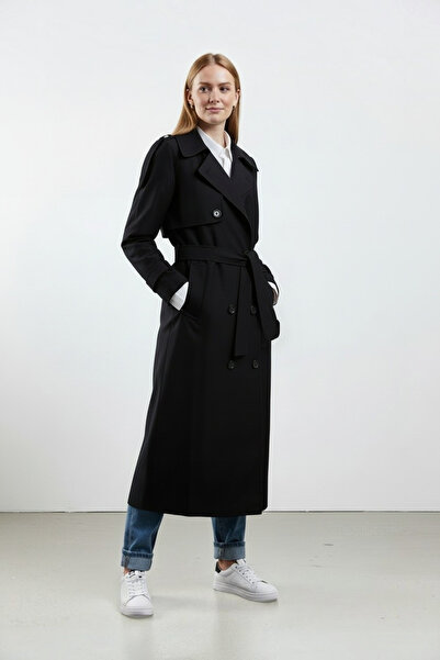 Düğme Detaylı Oversize Trençkot
