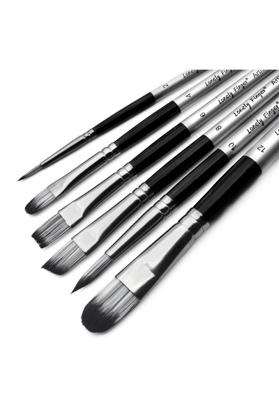 Choice 6 PCS Silver Mix 6 PCS Paint Brush Mix Set Art Painting Brush for Acry...