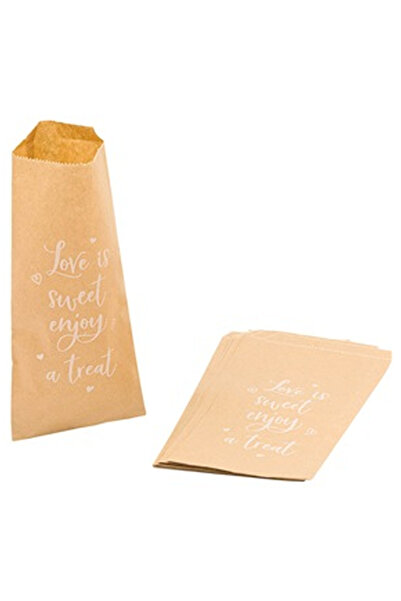 OEM Kraft Paper Bags for Sweets with Message 20.5x10.2cm - 10pcs