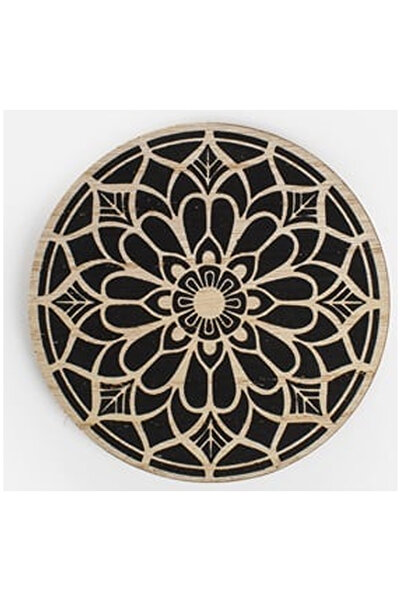 OEM Round Wooden Cup Holder with Patterned Ø11cm