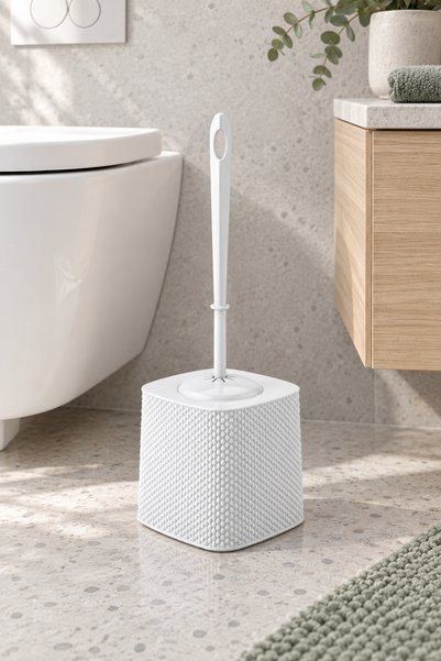 Pamir Plastik Dante Square Toilet Brush White Plastic Wc Brush