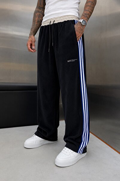 NOMARC Siyah FİTİLLİ İNCE KADİFE BAGGY EŞOFMAN ALTI