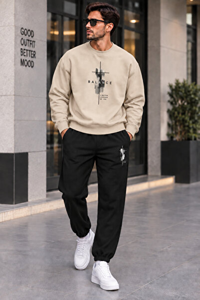x-compass life Unisex Oversize Σετ Φούτερ και Παντελόνι Αθλητικής Φόρμας Καθη...