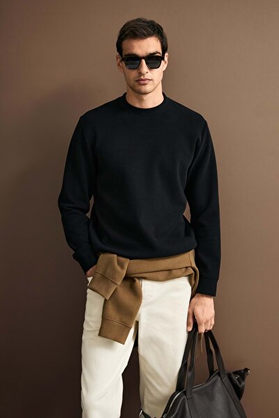 Lufian 112030194 Logan Erkek Sweatshirt SİYAH