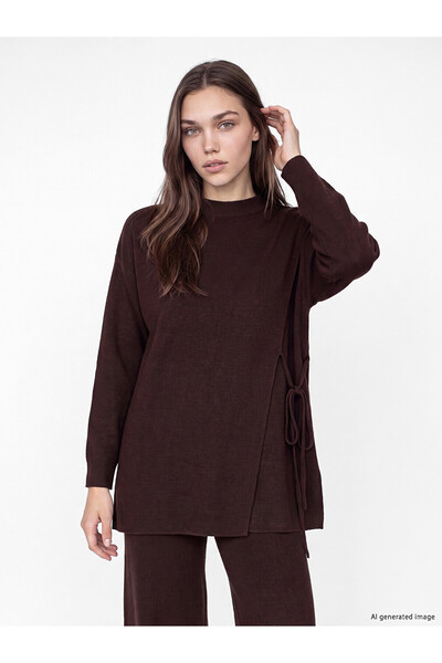 LC Waikiki Nevavm Farkıyla Lcw Modest Bordo Knitwear Plain Comfortable & Rela...