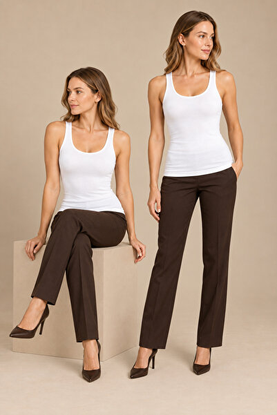 QKK Women's Cotton Thick Strap Undershirt 2-Pack