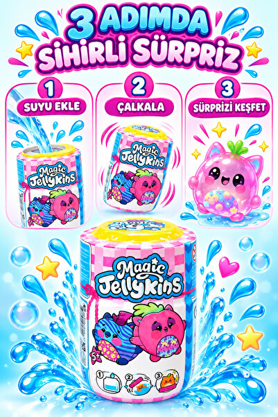 İlknurtoys Magic Jellykins Suyla Ortaya Çıkan Sürpriz Jel Karakter Oyuncak 3 Adımlı Aktivite Seti