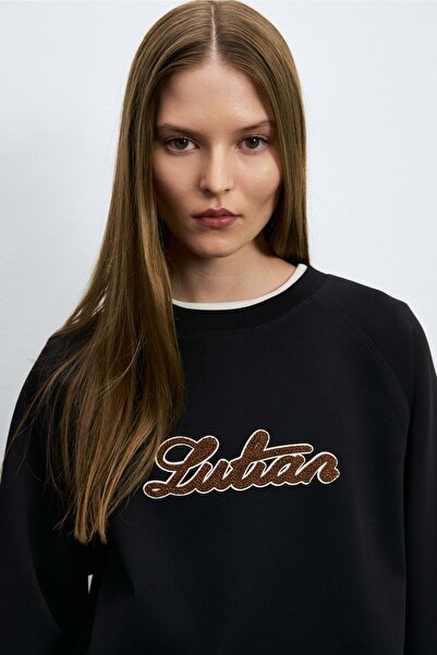Lufian 122030029 Ander Kadın Örme Kadın Sweatshirt SİYAH