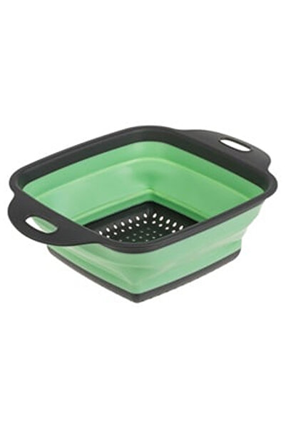 OEM Plastic Collapsible Colander Grey Lime Green 24x18cm