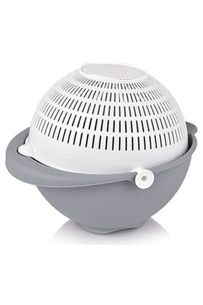 OEM White Colander with Gray Plastic Bowl 26x12cm.