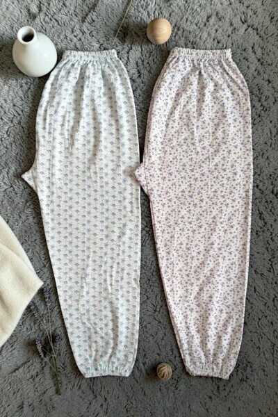 Senar Giyim Women's 2-Pack Winter Elastic Waist Long Floral Pajamas Relaxed F...