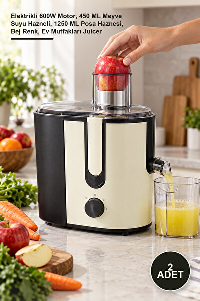 Yenilig 2 Pieces Solid Fruit Juicer – Electric 600W Motor, 450 ml Juice Conta...