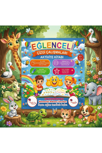 Eğlenceli Çizgi Çalışmaları Aktivite Kitabı