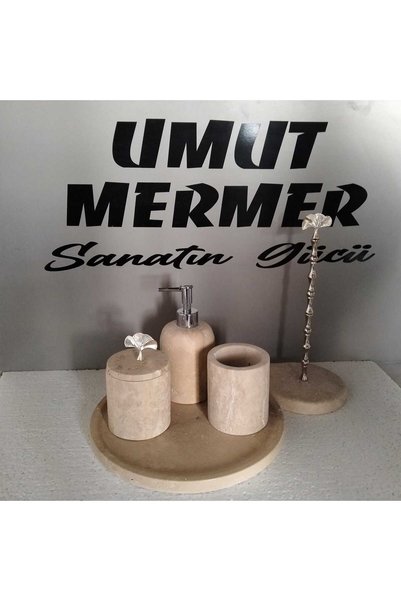 umut mermer Travertine 5-Piece Bathroom Set