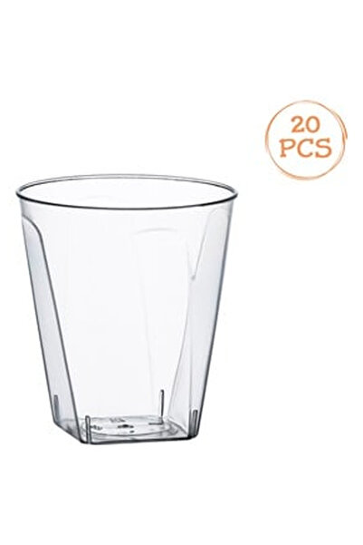 OEM Set Pahare Shot Reutilizabile din Plastic Transparent cu Baza Patrata 60m...