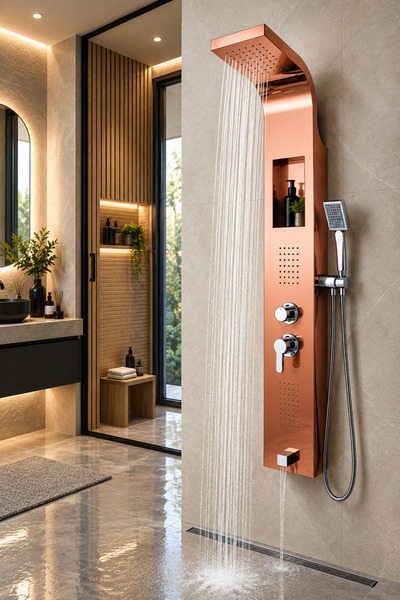 ALLIMO SHOWER SYSTEMS Kuğu Bakır Nişli Panel Duşu