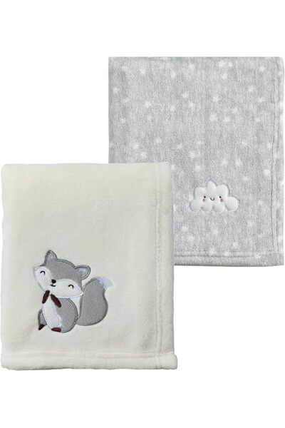 CREVENT 2Pcs 76x102cm Cute Cozy Fluffy Warm Baby Blankets for Infants Toddler...