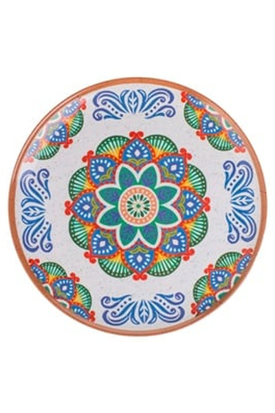 OEM Melamine Plate with Colorful Aztec Pattern Ø20cm