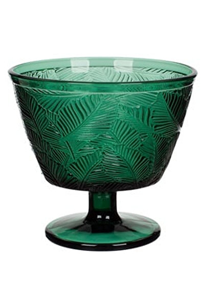 OEM Bol din Sticla cu Picior Verde Tropical pentru Inghetata 300ml