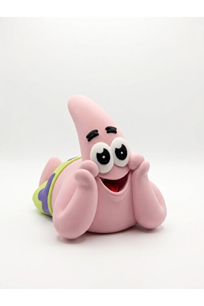 3D Baskı Patrick Figür Dekoratif Model Yatan Karakter Masa Süs
