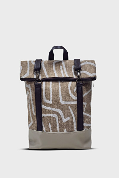 Ayşe Teyze'nin Çantaları Women's Beige Linen Backpack